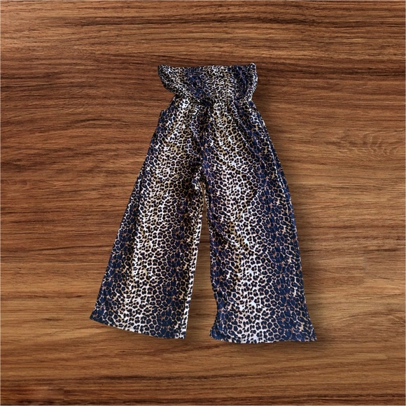 Plus Size Women’s sleeveless Leopard Print Jumpsuit size 3X pre-owned wide leg - Picture 4 of 16